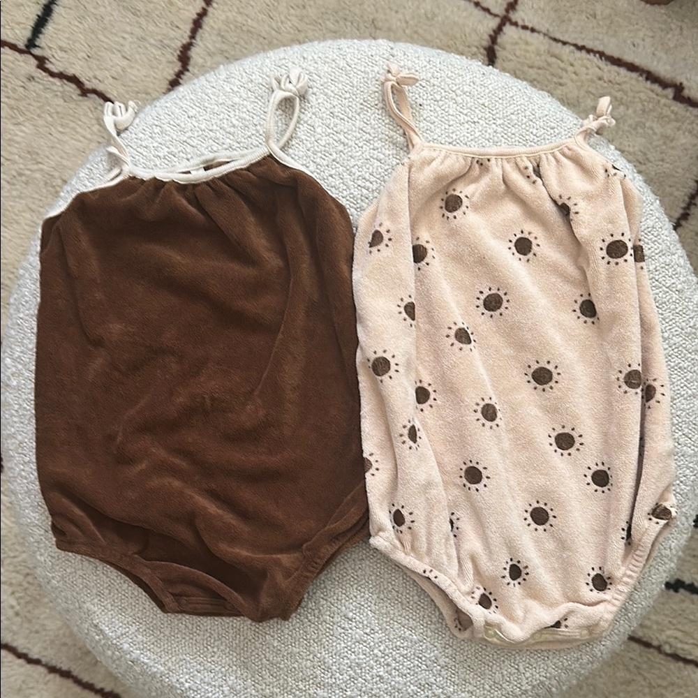 Rylee + Cru Brown and Cream Kids Bodysuits